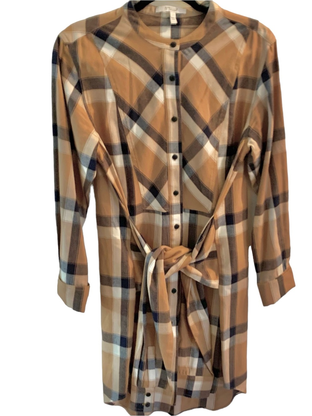 Derek Lam 10 Crosby Shirt Style Dress Plaid Earth Tones Sz 8 NWOT